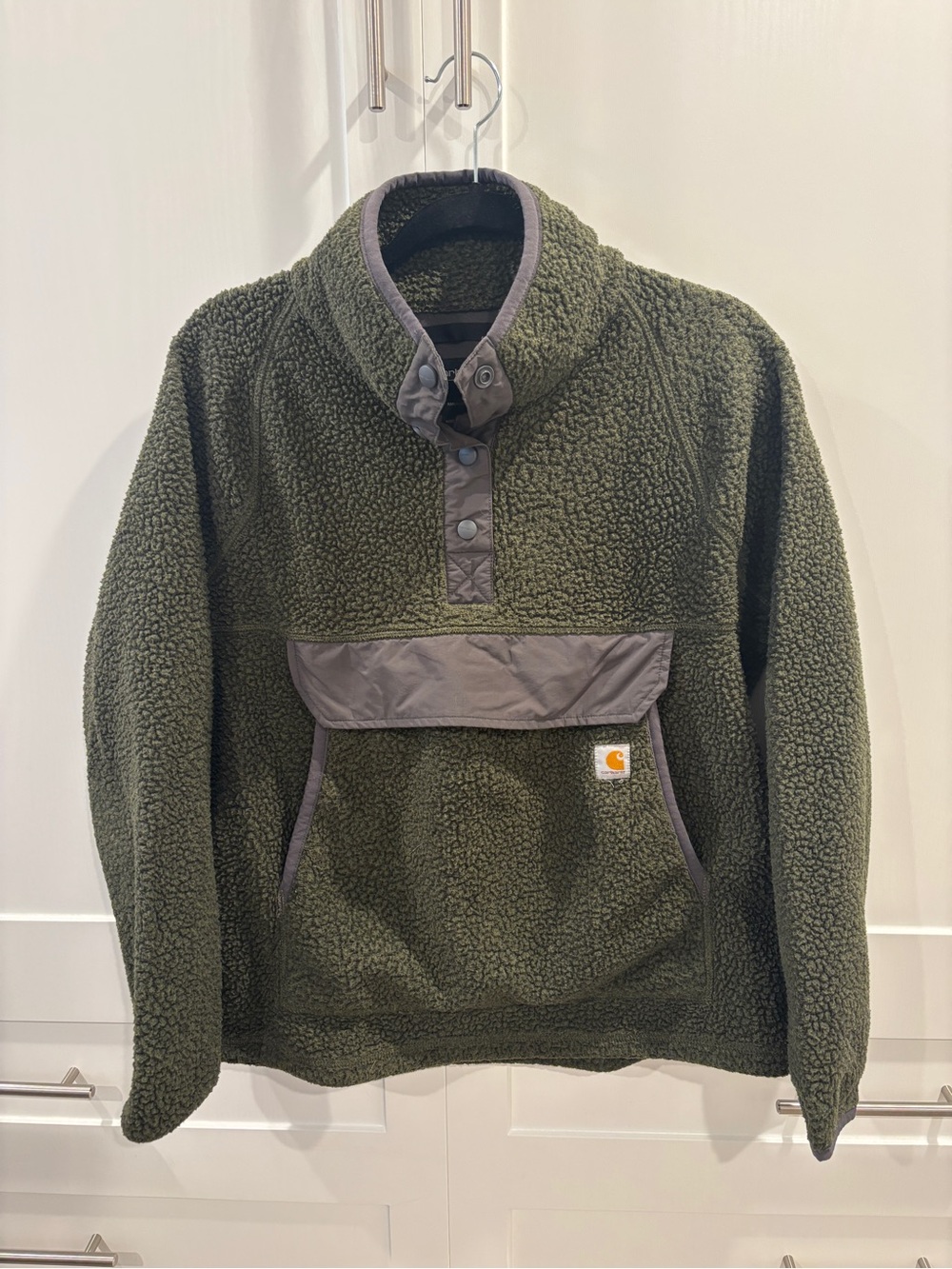 Carhartt Women’s Olive Green Sherpa Snap Pullover